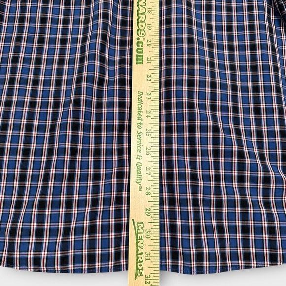 ROWM‎ Shirt Men's XLT Black Blue Red Plaid Long Sleeve Button Down Pocket Cotton - Picture 6 of 8